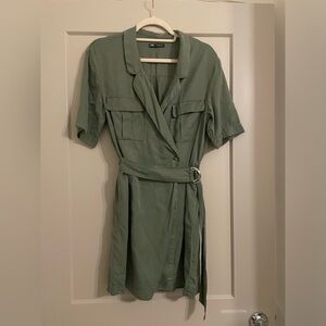 Zara green wrap dress size M